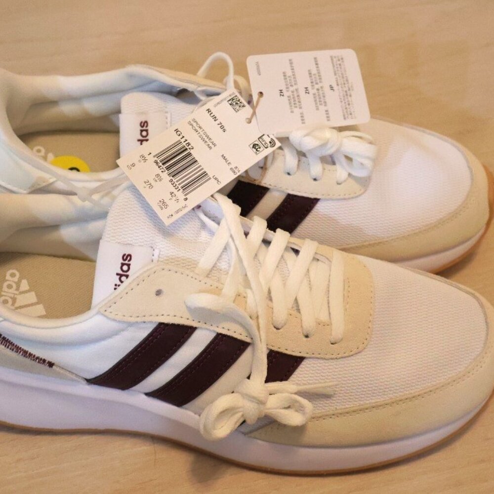 Adidas Run 70s Sneakers White Maroon | Men’s US 9 - Picture 3 of 10